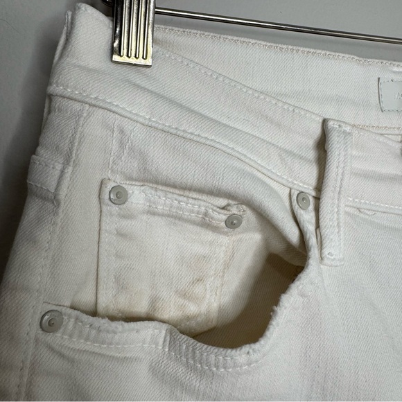 MOTHER Denim Tomcat Ankle White Cream Puffs High Rise Straight Stretch Size 28 - Picture 3 of 13